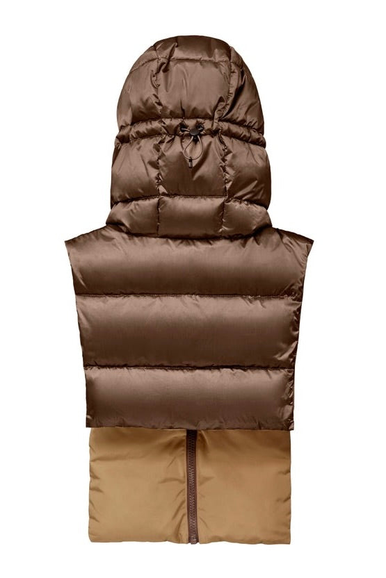 Capuche Doudoune Bronze et Latte