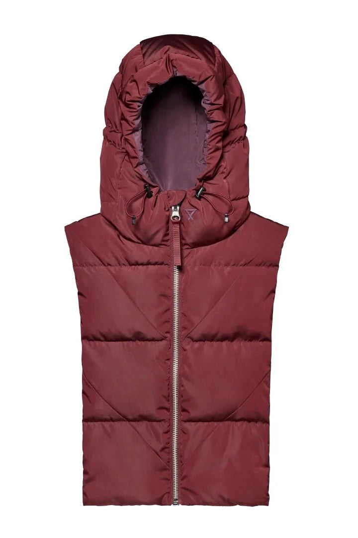 Capuche Doudoune Bordeaux et Prune