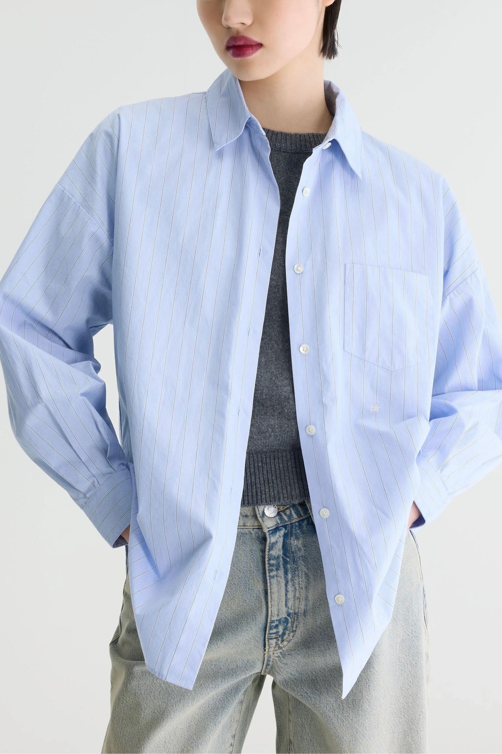 chemise oversized rayé bleu Giorgia Bellerose Bonny Lyon