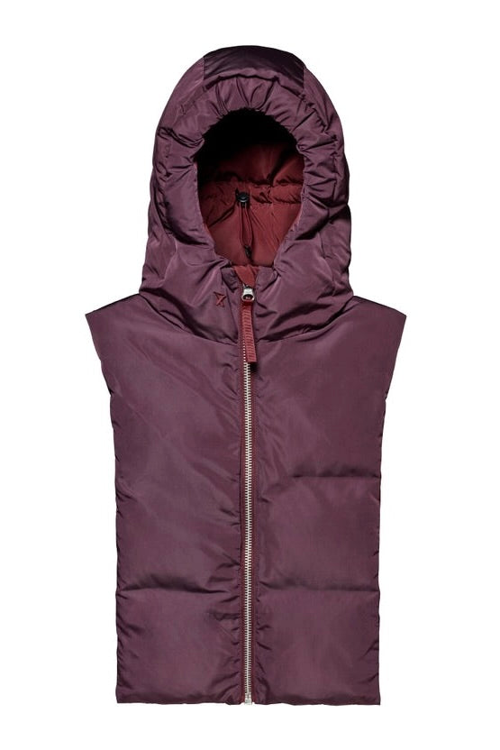 Capuche Doudoune Bordeaux et Prune