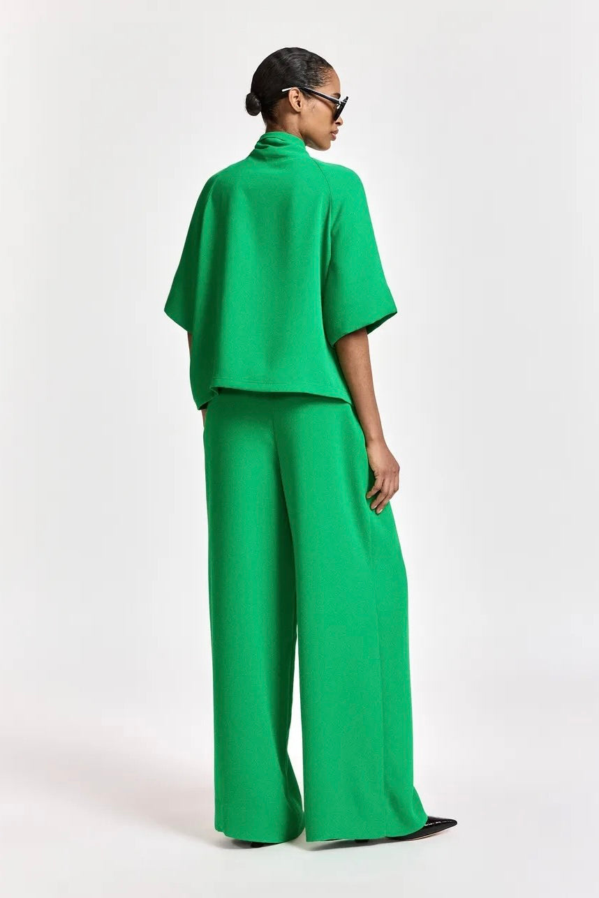 Pantalon tailleur fluide vert vif Kelsea Essentiel Antwerp -- Bonny Lyon