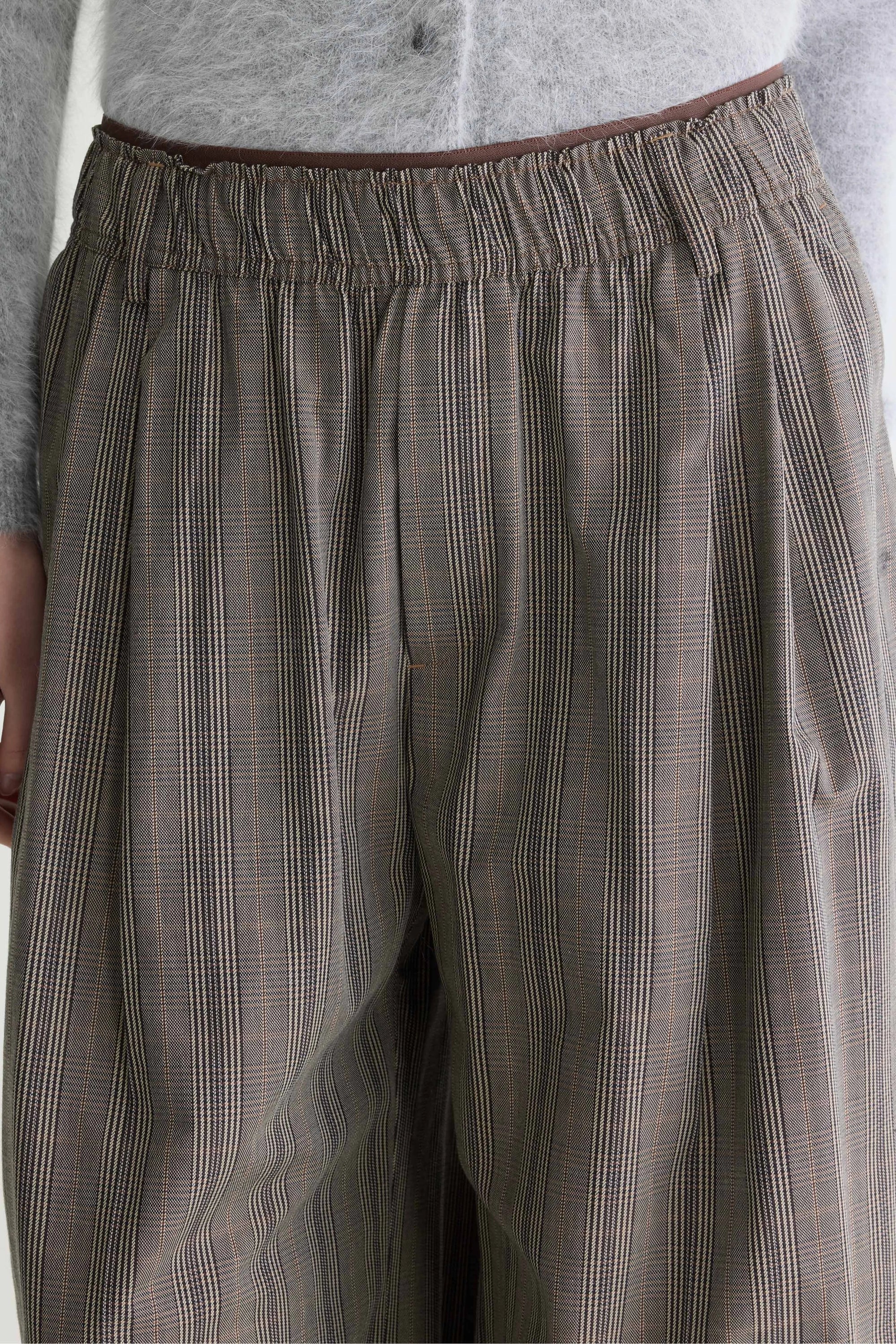 Pantalon large à revers carreaux prince de galles brun Jasha Bellerose -- Bonny Lyon 