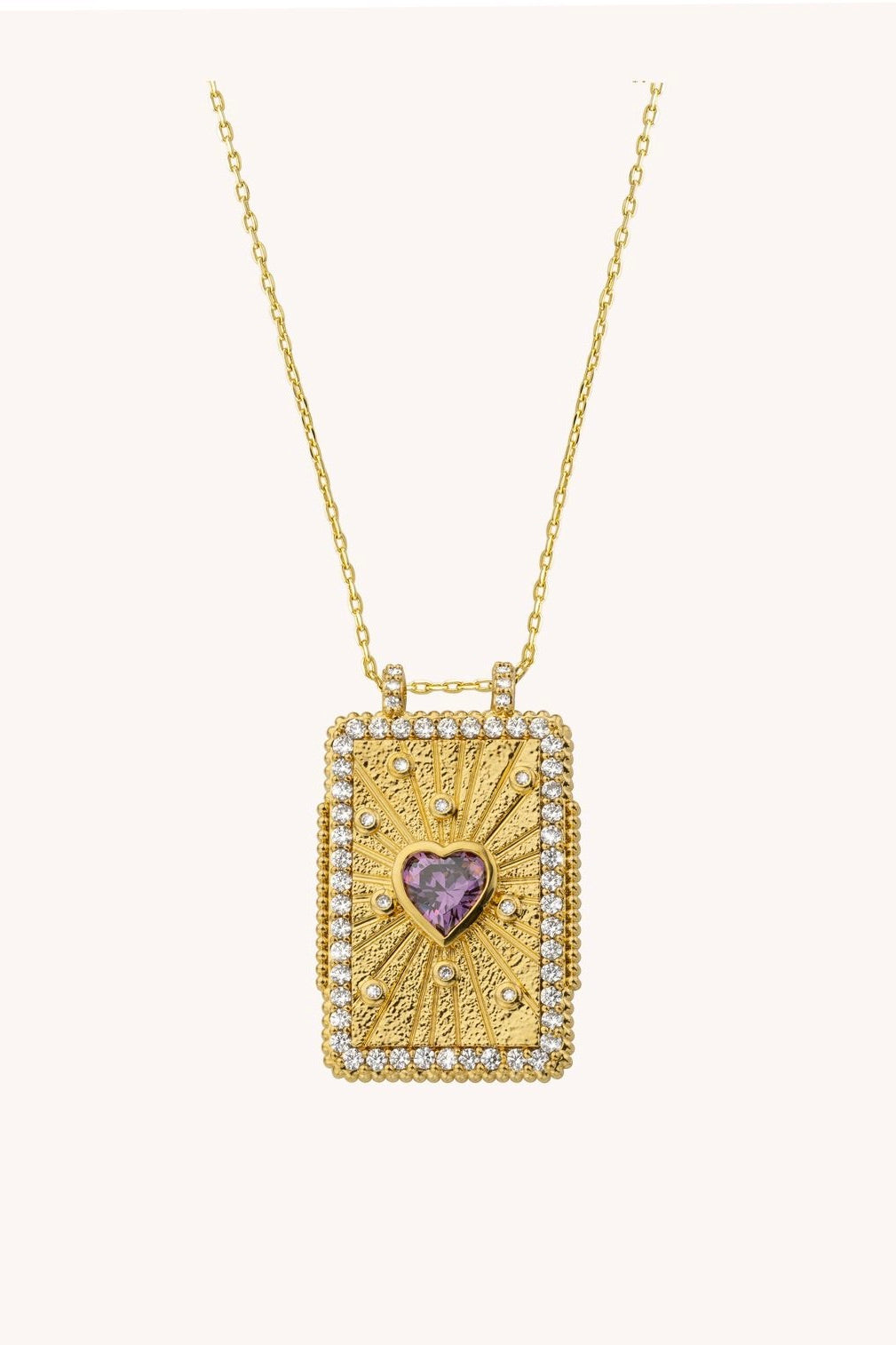 Collier Amethyst Heart Boheme