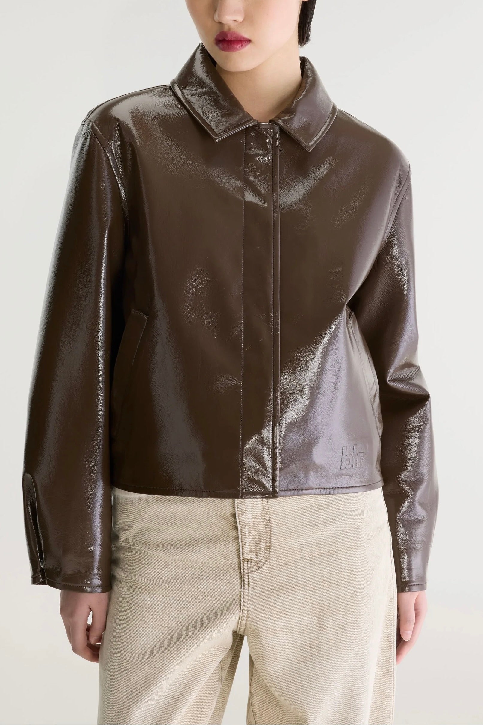 Veste courte en vinyle brun Harred Bellerose -- Bonny Lyon 