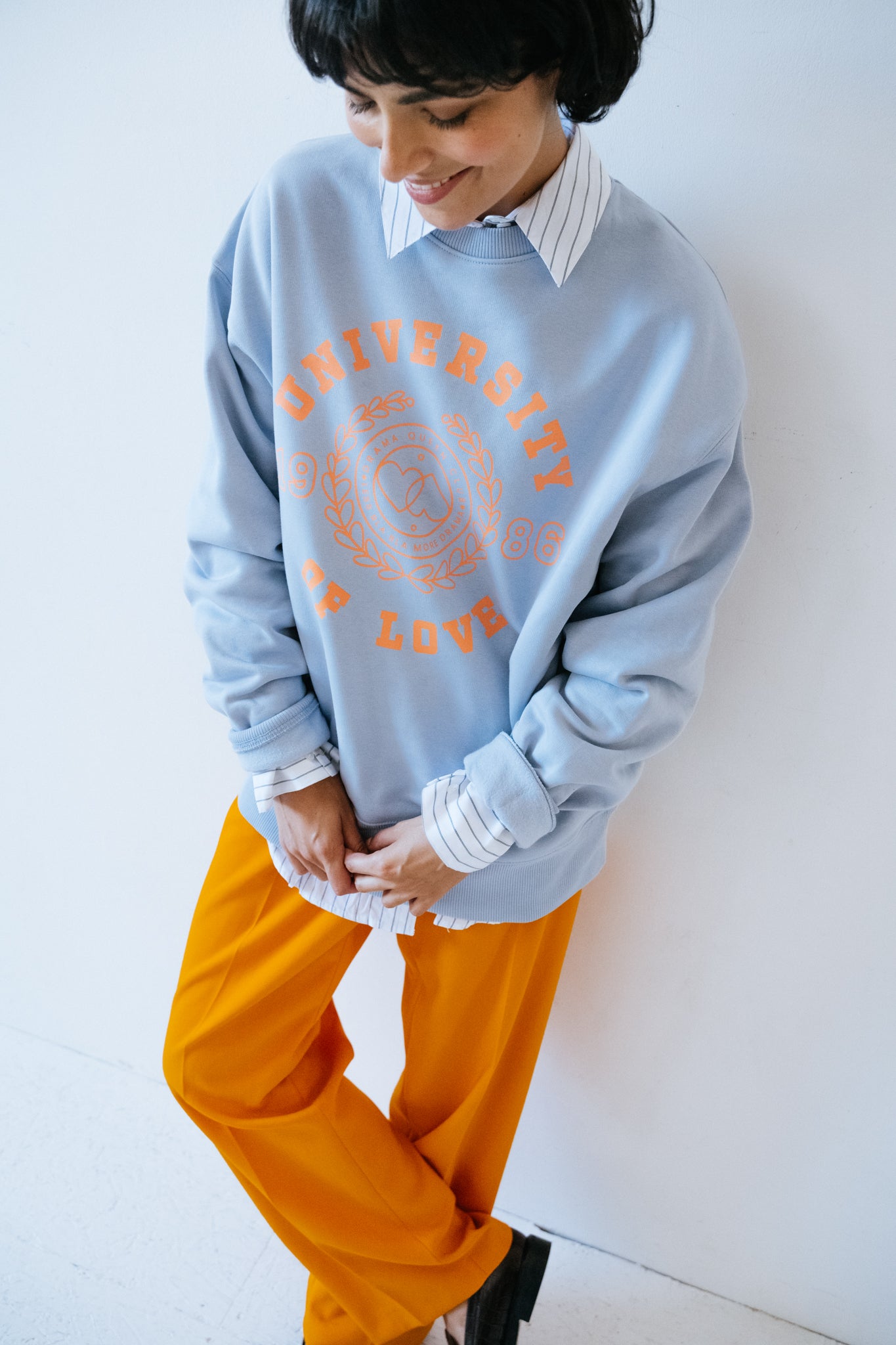 Sweatshirt University Bleu/Orange