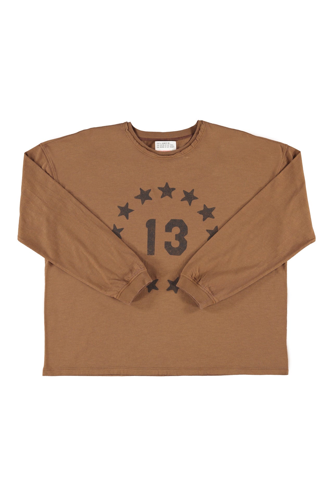 T-shirt manches longues marron imprimé 13 étoiles Sisters Department __ Bonny Lyon