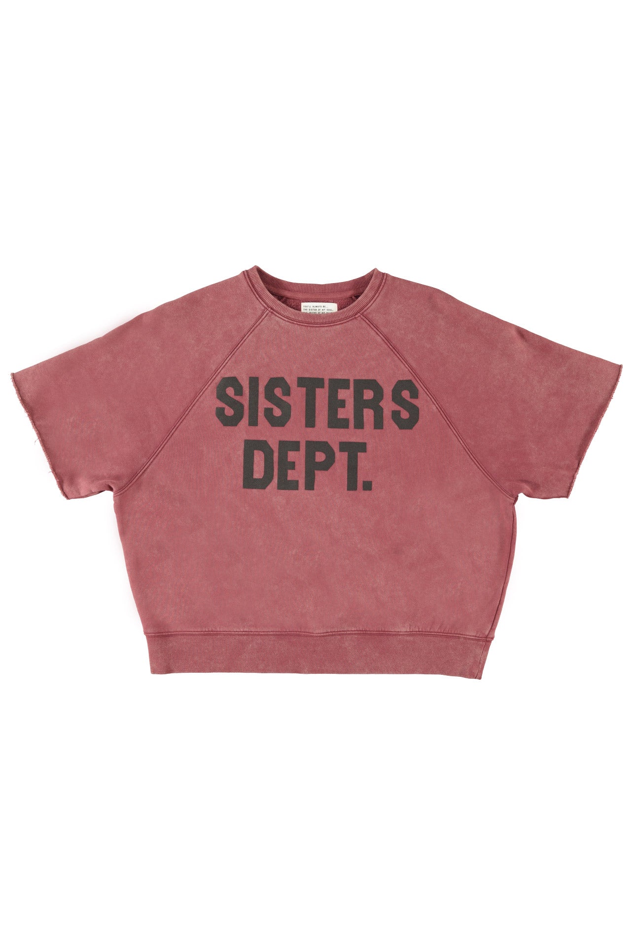 Sweatshirt manches courtes bordeaux Sisters Department __ Bonny Lyon
