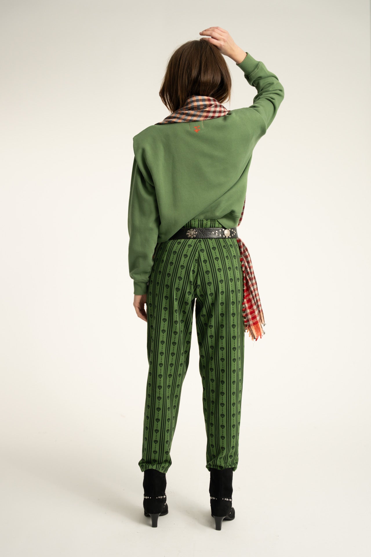 Sweatshirt à épaulettes manches longues vert imprimé call 911  Sisters Department __ Bonny Lyon