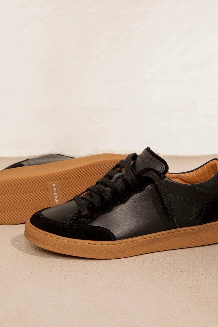 Baskets No.14 cuir Noir