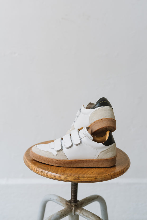 Baskets Rivecour no.11 cuir blanc scratch Bonny Lyon