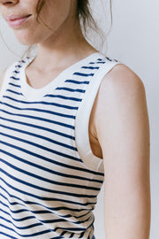 débardeur Marcel en coton rayure blanc bleu Celia Stripe Hod Paris Bonny Lyon