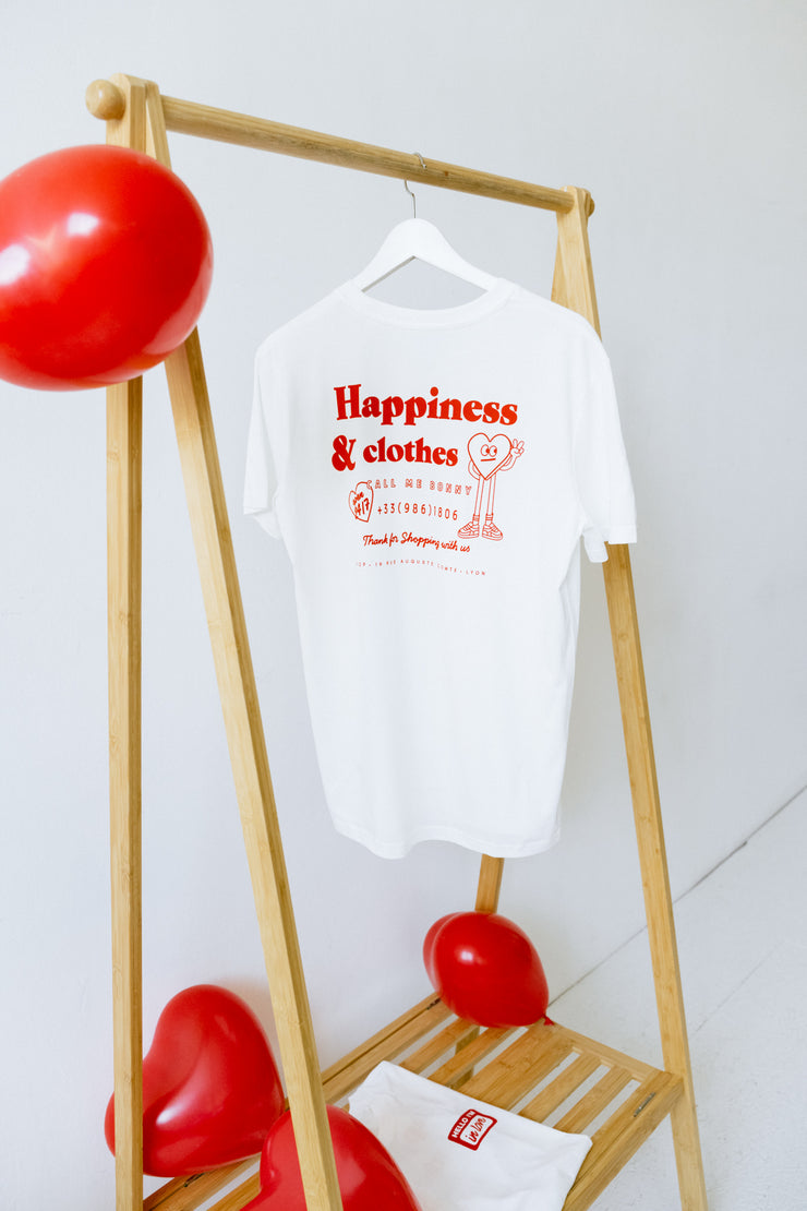 T-Shirt Happiness Blanc