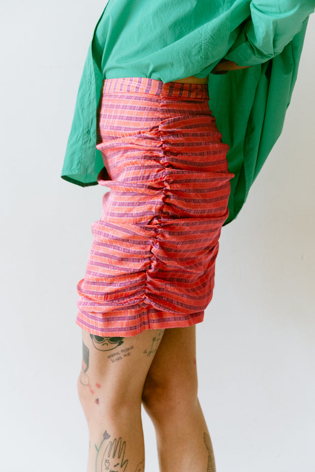 Mini jupe ajustée effet drappé Eugénie Orange Modetrotter Bonny Lyon