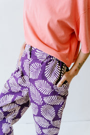 Pantalon coupe droite imprimé violet Rony CHLOE STORA Bonny Lyon