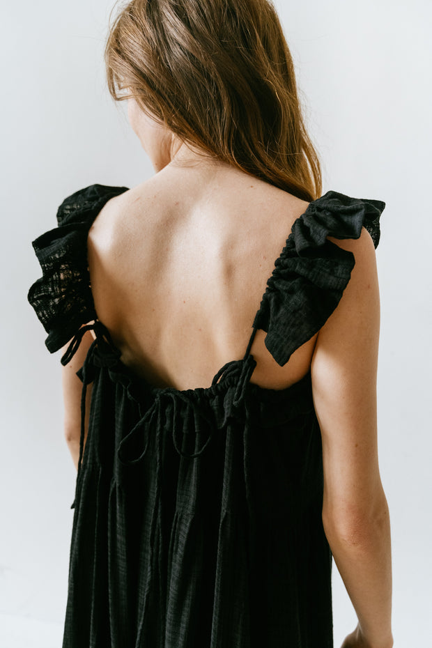 Robe Amaya Gathered Black
