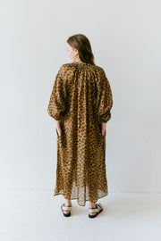 robe longue et ample en voile de coton Coachella Brown leopard Hod Paris Bonny Lyon 