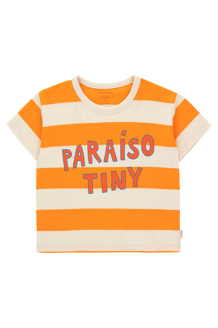 T-Shirt Paraiso Stripes Cream/Marigold
