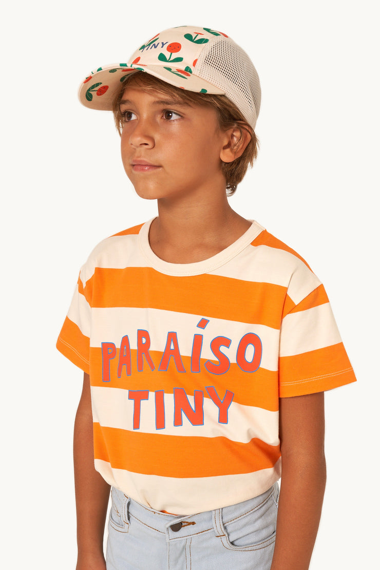 T-Shirt Paraiso Stripes Cream/Marigold